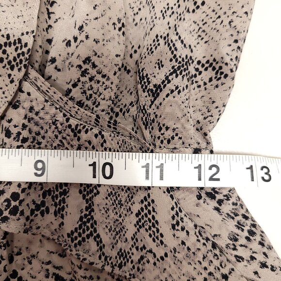 Rebecca Taylor Python Snake Skin Print Silk Wrap Ruffle Dress - Picture 4 of 9